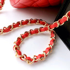 CHANEL MINI RECTANGLE FLAP BAG 20CM RED LAMBSKIN GOLD HARDWARE