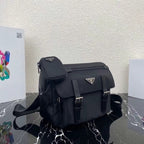 PRADA SMALL 27 SHOULDER BAG IN BLACK RE-NYLON