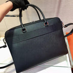 PRADA 38 BRIEFCASE IN BLACK SAFFIANO LEATHER