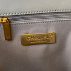 CHANEL LARGE 30 FLAP BAG IN LIGHT GREY LAMBSKIN