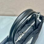 PRADA TRIANGLE PATTERN TOTE BAG 33 IN BLACK QUILTED RE-NYLON