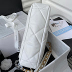 CHANEL LARGE 30 FLAP BAG IN WHITE LAMBSKIN