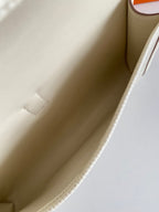 JIGE ELAN 29 CLUTCH IN BISQUE BEIGE CALFSKIN WITH LIZARD SKIN