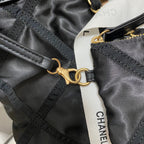 CHANEL TOTE BAG 44 IN BLACK NYLON GOLD HARDWARE