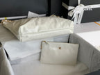 CHANEL MEDIUM 37 HANDBAG IN WHITE SHINY CALFSKIN GOLD HARDWARE