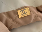 CHANEL MEDIUM 37 HANDBAG IN WHITE SHINY CALFSKIN GOLD HARDWARE