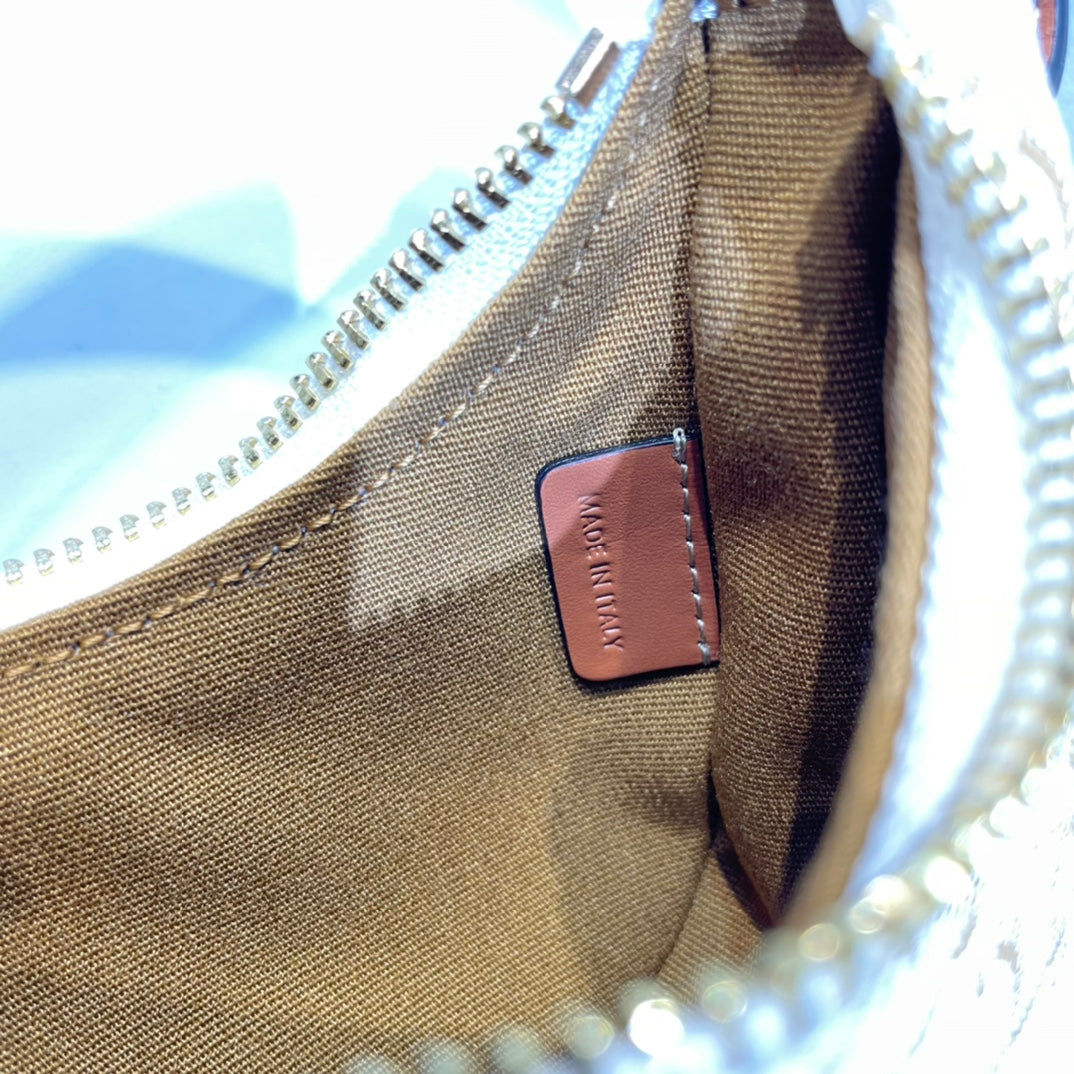 AVA BAG 75MM IN WHITE TRIOMPHE CANVAS AND CALFSKIN