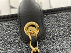 CHANEL DEAUVILLE LARGE 38 TOTE BAG IN BLACK CANVAS GOLD HARDWARE