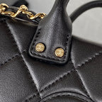 CHANEL MINI 15 BOX BAG IN BLACK CALFSKIN GOLD HARDWARE