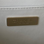 CHANEL MINI 15 BOX BAG IN WHITE CALFSKIN GOLD HARDWARE