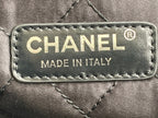 CHANEL LARGE 42 HANDBAG IN BLACK SHINY CALFSKIN SILVER HARDWARE