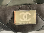 CHANEL LARGE 42 HANDBAG IN BLACK SHINY CALFSKIN SILVER HARDWARE