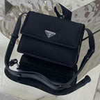 PRADA CINI 23 MEDIUM BAG IN BLACK RE-NYLON WITH STRAP