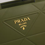 PRADA LARGE 39 TOTE IN OLIVE GREEN CALFSKIN GOLD HARDWARE