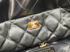 CHANEL LARGE 42 HANDBAG IN BLACK CALFSKIN GOLD HARDWARE