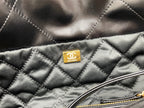 CHANEL MEDIUM 37 HANDBAG IN BLACK CALFSKIN GOLD HARDWARE