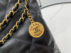 CHANEL MEDIUM 37 HANDBAG IN BLACK CALFSKIN GOLD HARDWARE
