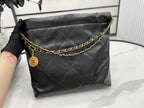CHANEL MEDIUM 37 HANDBAG IN BLACK CALFSKIN GOLD HARDWARE