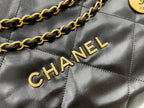 CHANEL MEDIUM 37 HANDBAG IN BLACK CALFSKIN GOLD HARDWARE
