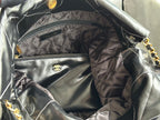 CHANEL LARGE 42 HANDBAG IN BLACK SHINY CALFSKIN GOLD HARDWARE
