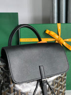 ALPIN MINI BACKPACK 21 IN BLACK LAMBSKIN AND GOYARDINE CANVAS