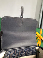 ALPIN MINI BACKPACK 21 IN NAVY BLUE LAMBSKIN AND GOYARDINE CANVAS