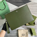 MARMONT POUCH 30 IN ARMY GREEN LAMBSKIN