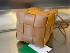 SMALL CASSETTE BUCKET 18 IN BROWN MIX ORANGE CALFSKIN