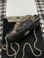 CHANEL KELLY 18 BAG IN BLACK CALFSKIN WITH GOLD HARDWARE