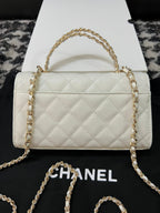 CHANEL KELLY 18 BAG IN WHITE CALFSKIN WITH STRAP