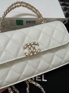 CHANEL KELLY 18 BAG IN WHITE CALFSKIN WITH STRAP