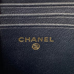CC MINI 17 CLUTCH WITH STRAP IN BLACK CALFSKIN
