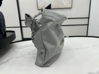 CHANEL MEDIUM 37 HANDBAG IN GREY CALFSKIN SILVER HARDWARE