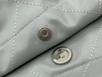 CHANEL MEDIUM 37 HANDBAG IN GREY CALFSKIN SILVER HARDWARE