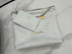 CHANEL LARGE 42 HANDBAG IN WHITE CALFSKIN GOLD HARDWARE