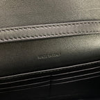 WALLET ON CHAIN MARGO 19 IN BLACK SMOOTH CALFSKIN GOLD HARDWARE