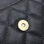 CHANEL 23P Flap Bag 19cm Black Caviar Gold Hardware