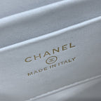 CHANEL 23P Flap Bag 15cm White Caviar Gold Hardware