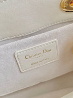 DIOR MINI LADY 19 IN WHITE LAMBSKIN
