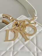 DIOR MINI LADY 19 IN WHITE LAMBSKIN