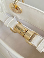 DIOR MINI LADY 19 IN WHITE LAMBSKIN