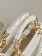 DIOR MINI LADY 19 IN WHITE LAMBSKIN