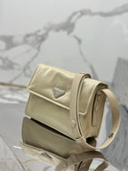 PRADA CINI 23 MEDIUM BAG IN FLAX YELLOW RE-NYLON WITH STRAP
