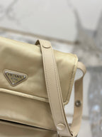 PRADA CINI 23 MEDIUM BAG IN FLAX YELLOW RE-NYLON WITH STRAP