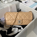 CC 26 CLUTCH WITH CHAIN BAG IN DARK BEIGE CALFSKIN