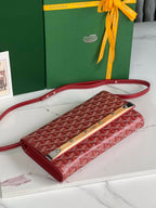 MONTE-CARLO PM CLUTCH 25 IN CLASSIC RED GOYARDINE CANVAS