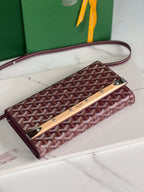 MONTE-CARLO PM CLUTCH 25 IN WINE RED GOYARDINE CANVAS