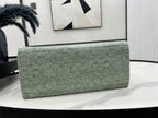 CHANEL DEAUVILLE LARGE 38 TOTE BAG IN LIGHT GREEN CANVAS