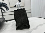 CHANEL DEAUVILLE LARGE 38 TOTE BAG IN BLACK CANVAS WITH WHITE LOGO