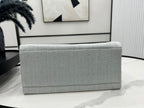 CHANEL DEAUVILLE LARGE 38 TOTE BAG IN LIGHT GREY CANVAS WITH BLACK LOGO